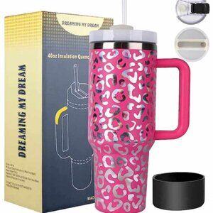 40 oz - Stainless Steel Insulated Hot/Cold Tumbler w/ Handle, 2 Lids & Straw